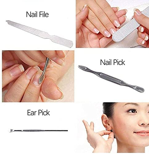 Image of SOVELY 7 In 1 Manicure Kit, pedicure tools for feet, Nail Clipper, Manicure Pedicure kit for women and Men Grooming Kit, Acne Needle, Nail Filer Kit Professional Manicure Pedicure Set With Case