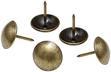 Upholstery Decorative Tacks Round Large Nail 1" Diameter Pack of 50(Antique Brass)