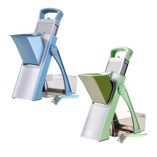 Image of ATORSE Vegetable Chopper Adjustable Slices Potatoes Slicer for Cheese Potato Garlic Blue