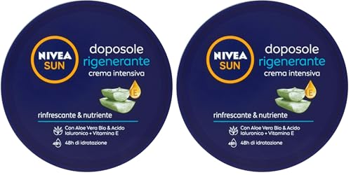 NIVEA SUN Crema Intensiva Refrescante y Nutritiva con Aloe Vera Orgánico y Ácido Hialurónico + Vitamina E, 300 ml (Paquete de 2)