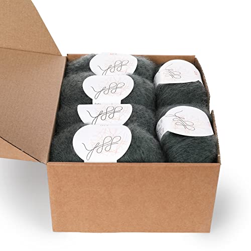 ggh Kid Box - 6 Balls of Kid Mohair Knitting Wool - 121 - Beryl Green, 7 centimetri - Image 4