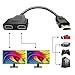 Produktbild HDMI Splitter Adapter,1080P HDMI Stecker auf Dual HDMI Buchse,1 auf 2 Wege HDMI Splitter Adapterkabel für HDTV HD, LED, LCD Monitor und Projektoren, unterstützt Zwei Fernseher gleichzeitig