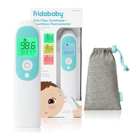 Frida Baby Infrared Thermometer 3-in-1 Ear, Forehead + Touchless for Babies, Toddlers, Adults, and Bottle Temperatures