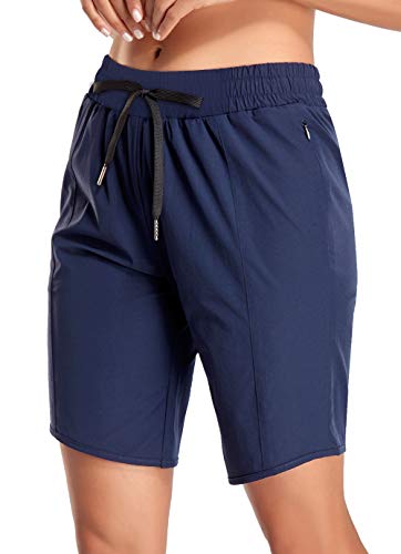 image for Kimmery Yoga Shorts for Women,Skin-Friendly Drawstring Elastic Waist D