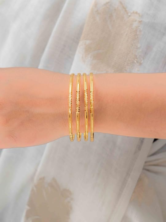 Image of Zeraki Jewels Gold Plated Designer Ruchi Bangle. (Set of 4)