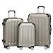 BEIBYE 2045 Zwillingsrollen 3tlg. Reisekoffer Koffer Kofferset Trolleys Hartschale in 14 Farbe(Champagner)