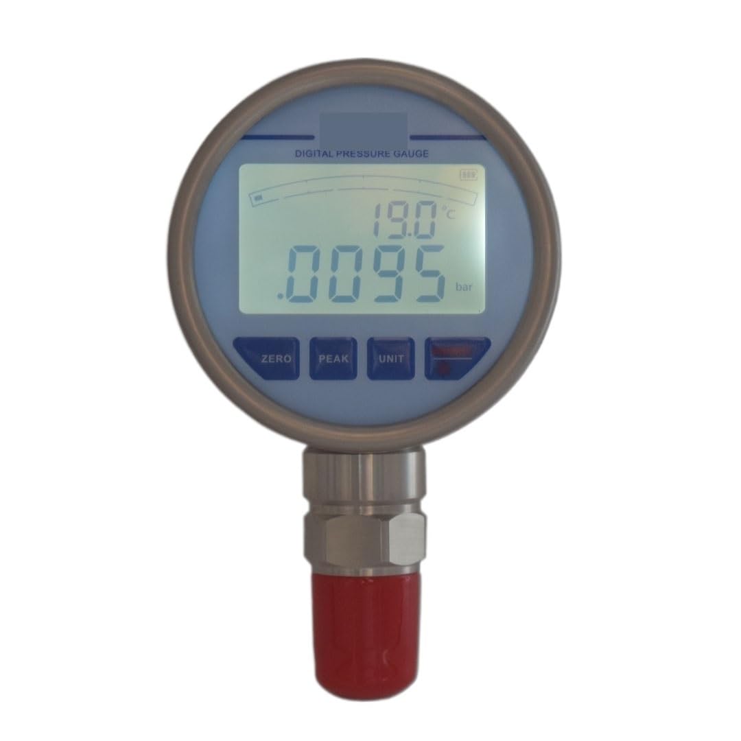 Manomètre, Manomètre protecteur en caoutchouc, anti-poussière, précision 0.5% FS, diaphragme 316L LCD, manomètre acier inoxydable gaz et liquide(G1-2,0-1.6MPa)