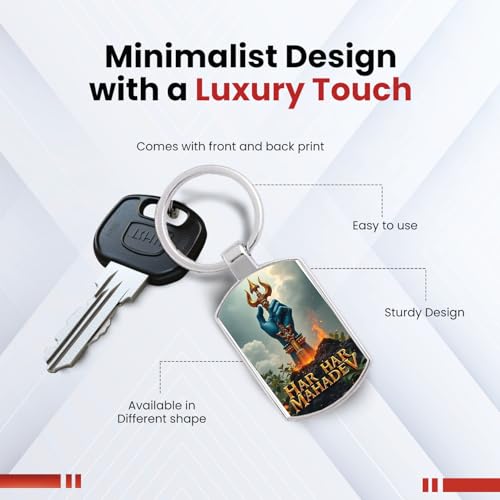 Image of Stylish Metal Keychains with Permanent Glossy Print - Inspirational Quotes & Spiritual Designs - Perfect Key chains for loved ones, Personal Use, Gifts & Return Gifts