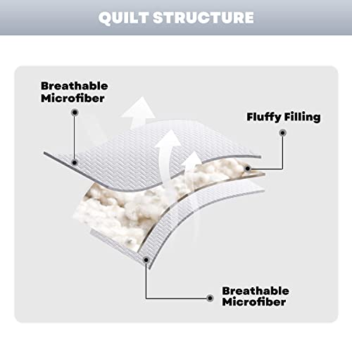 Maple&Stone Summer Quilt Set Queen Size, Lightweight White Bedspread Ultrasonic Chevron Pattern Light Coverlet For All Season Comforter Bedding Decor - 3 Piece Full Bed Cover Sets #TOP6