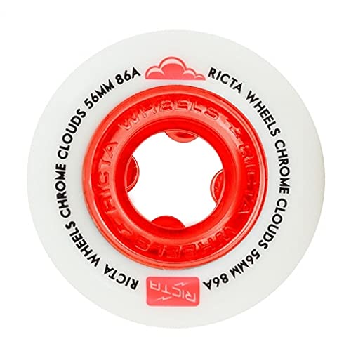 Ricta Ruedas Cromadas Nubes Rojo 86a monopatín, Unisex, 56 mm