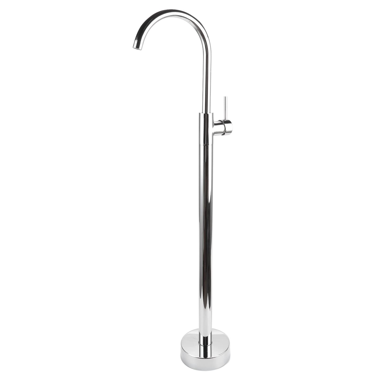 Depisuta Freestanding Bathtub Faucet,43.3inch Floor Mount Tub Filler Shower Faucets, Brass Stainless Steel Floor Stand Tap for Column Type Basin, Bathroom Faucets (Electroplated)
