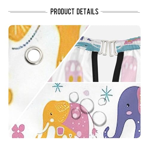 Capa para Corte de Cabello Profesional Impermeable con Elefantes de Dibujo Animado y Cierre Ajustable de Broche para Estilismo y Peluquería miniatura 4