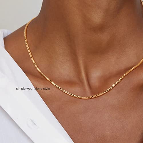 Image of Freekiss Layered Necklace Set for Women Stackable | Herringbone Snake Cuban Rope Chain, Dainty Choker, Layered Stackable, Non Tarnish, Hypoallergenic, Adjustable 14-18.5 inch