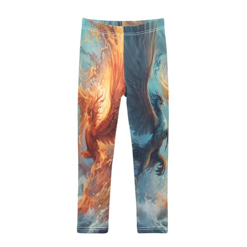 Toddler Girls Leggings Printed Yoga Pants Leggings Fire Phoenix for Kids