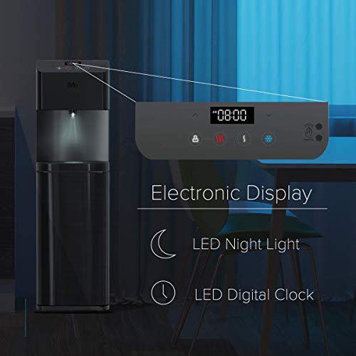 Brio Moderna Touchless Bottom Load Water Cooler Dispenser - Self-Cleaning, Motion Sensor, Tri Temp Dispense, Child Safety Lock, Holds 3 Or 5 Gallon Bottles, Digital Display And Led Light #TOP5