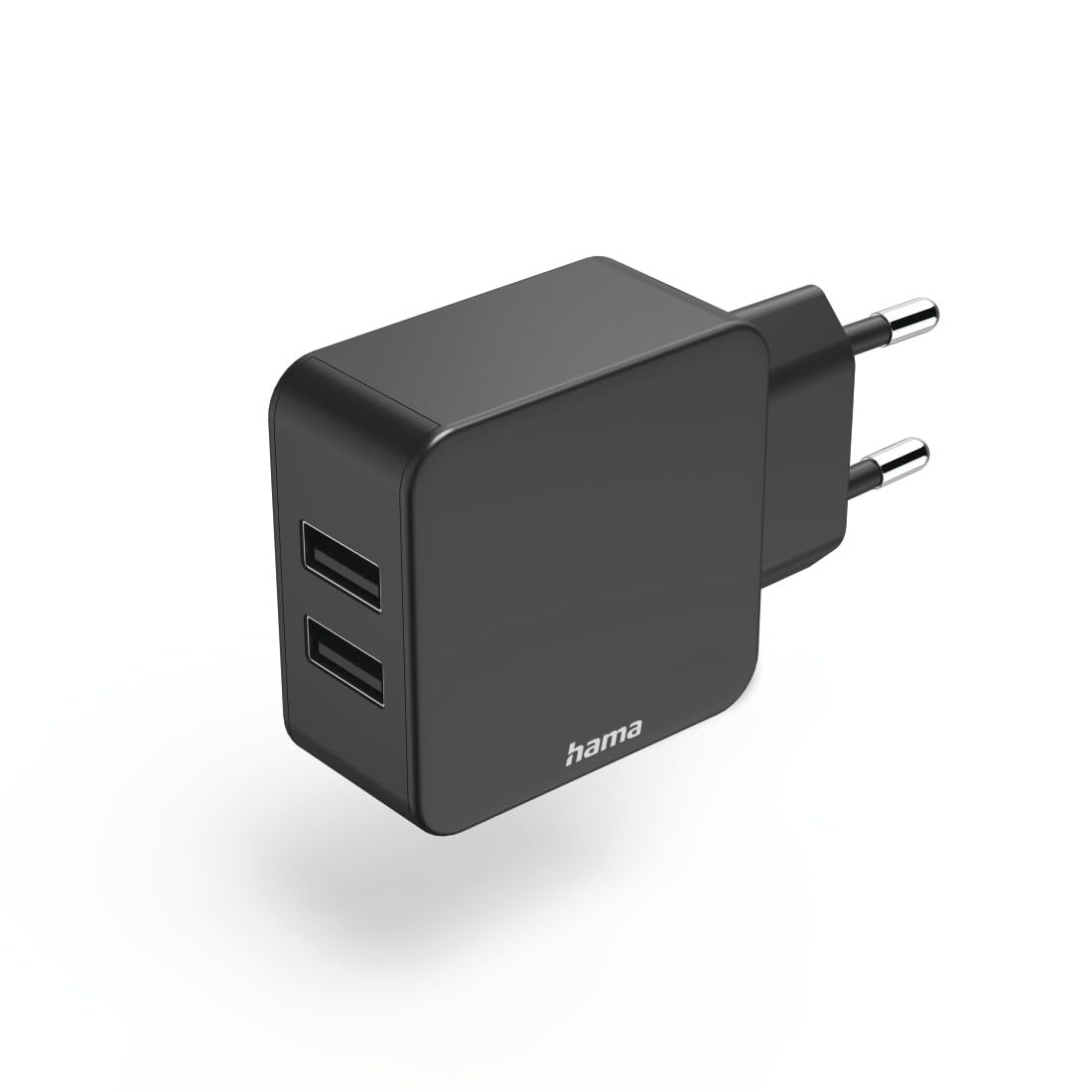 Hama Caricatore Doppio USB-A 12W – Blocco Di Alimentazione Universale Con 2 Porte 2,4A Per Ricarica Simultanea Di Smartphone, Tablet E Dispositivi Usb, Compatto E Pratico – Nero - 4