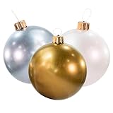 Holiball Inflatable Holiday Ornament β Ultimate Indoor/Outdoor Decoration β Reusable and Storage Friendly β for Weddings, Parties, Events, Team Colors β 8" Mini Trio Bundle Set β Metallic