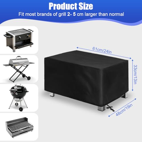 OFFCUP Grillabdeckung Wetterfest, Grill Abdeckhaube, 210D Oxford, Gasgrill Grillabdeckung Abdeckplane Reißfest BBQ Cover, Winddicht, UV-Beständiges, Rost und Schimmel(61 * 48 * 33cm) 2