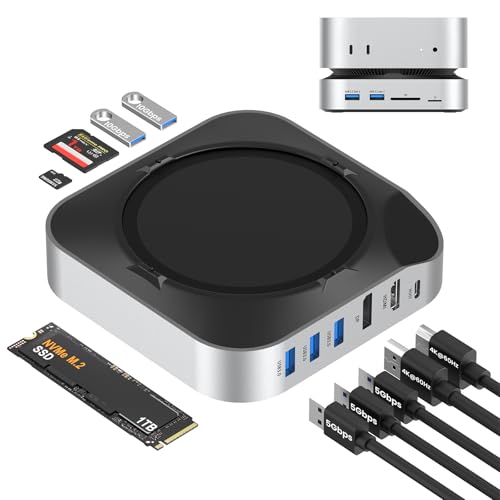BAOZEE Mac mini M4 Dock, Docking Station Dual Monitor Mac mini Accessories USB C Hub with NVMe SSD...