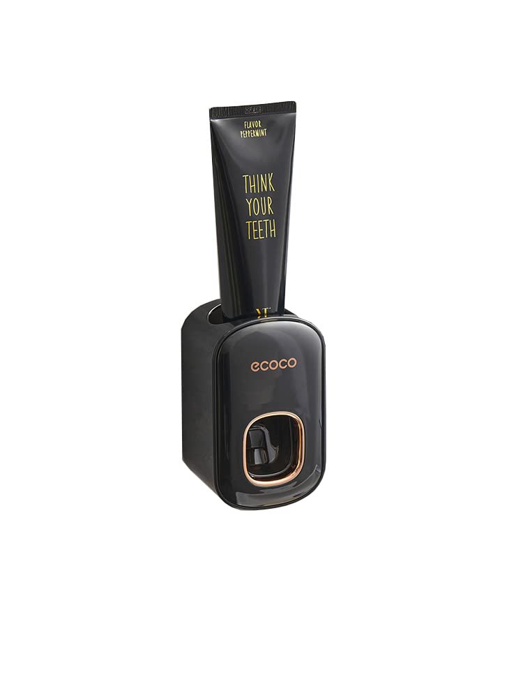 Meijmjia Black -Mh Wall-Mounted Toothpaste Dispenser Automatic Squeezer Toothpaste Dispenser-Waterproof And Dust Free (Black)