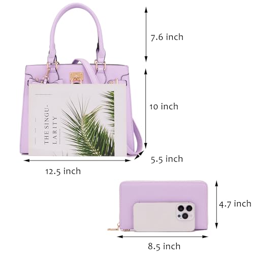 Image of Qiyuer Cute Purses Wallet Set For Women Handbags Satchel Tote Shoulder Bag | Affordable Luxury, Ideal Gift, Large Clutch Wallet, 2PCS, Sturdy Structured, Stylish, PU, Practical & Roomy for Daily & Work