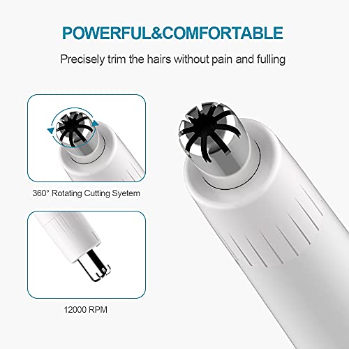 Touchbeauty Face Eyebrow Nose Ear Hair Trimmer, All-In-One Hair Remover For Women & Men, Dual Blades Shaver Battery Powered Upgraded Version Tb-1458(White) #TOP3