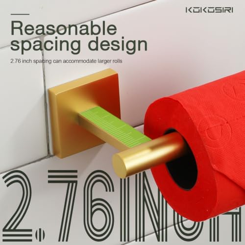 Image of KOKOSIRI Toilet Paper Holder Tissue Paper Dispenser for Bathroom Toilet Roll Holder Brushed Gold Stainless Steel B2005BG