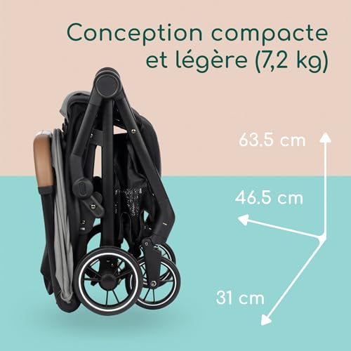 Bebeconfort Sunlite, poussette canne compacte, 0 à 4 ans (22 kg max), légère (7,2 kg), 3 Positions d'Inclinaison dont 1 allongée, poussette compacte, inclinable d’une main, grand panier, Tinted Grey – Image 6