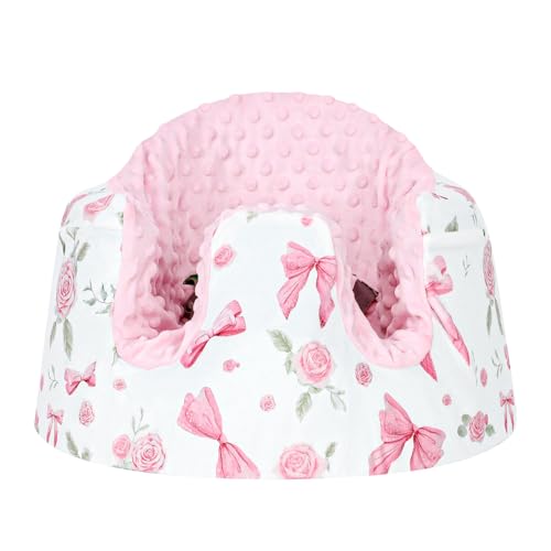 Jundetye Baby Seat Cover Compatible with Bumbo Seat Soft Comfortable Minky Seat Cover for Baby Girl Breathable Removable Cover for Baby Seat Machine Washable Pink Rose