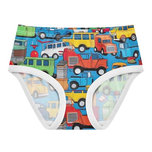 Toddler Panties, Kid's Vehicle Girls Cotton Underwear, 2T–8 Years