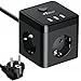 Hulker Steckdosenleiste mit USB, Würfel Steckdosenleiste 3 Fach Steckdose 3 USB 5V 3.1A Mehrfachsteckdose mit USB Kurzschlussschutz 1,8M Kabel Mehrfachstecker EU Steckdose für Zuhause Büro Reise