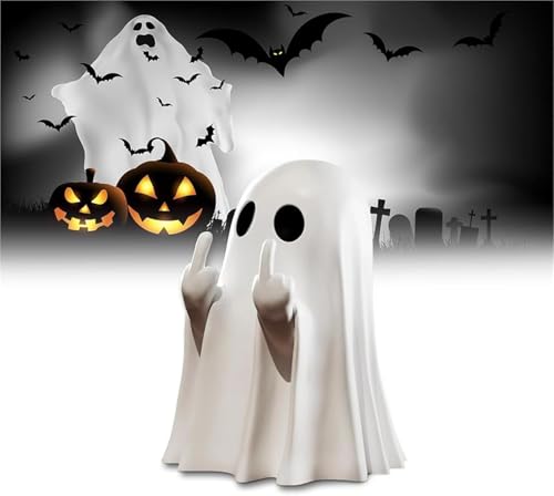 Muxiziu Halloween Decorations Ghost Figurine - 3 in Spooky & Cute Ghost Statue Halloween Ghost Figurines for Home Office Desk Decor Cute Ghost Decor Home Decor Indoor (Small)