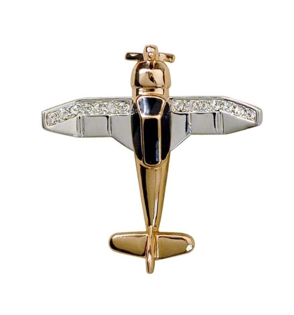 KYUSAR Spille Regalo Simpatico Spilla for Aeroplano Spille in Metallo Color Oro Smaltate Spille Gioielli Modello di Aeroplano da Caccia Spille Spilla