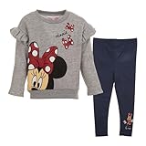 Disney Minnie Mouse Toddler Girls Fleece Pullover Sweatshirt Legging Set Grey 4T