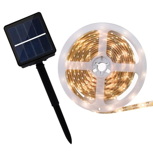 Iluminación decorativa solar LED para exterior, tira flexible resistente de luz cálida 3500k