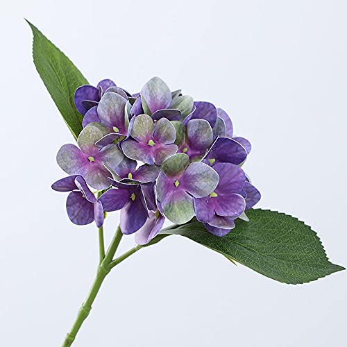 AAPOY Flor Artificial 2 Unids Simulación Impresión 3D Sensación Hortensia Simulación De Boda Flor Hogar Sala De Estar Decoración Flor Falsa Simulación Hortensia Morado Oscuro Cover