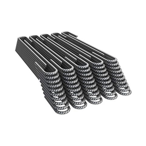 Vodaland Rebar Stakes J Hook Extra Heavy Duty 1/4 inch Coated Steel Ground Anchors with Chisel Point End (100) Cover