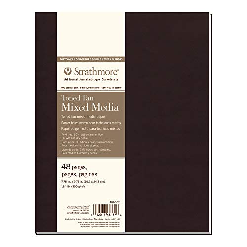 Image of Strathmore (481-307) 400 Series Softcover Toned Tan Mixed Media Art Journal, 7.75 inchx9.75 inch, 24 Sheets