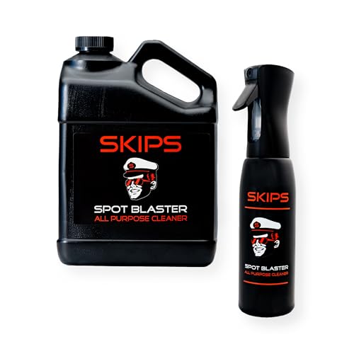 SKIPS All Purpose Boat Cleaner: Premium Boat Cleaner for Spots, Spills & Cool-Touch Fabrics – Great for Vinyl, Leather & All Boat Surfaces - 16 oz Pressurized Continous Spray Bottle and Gallon Refill