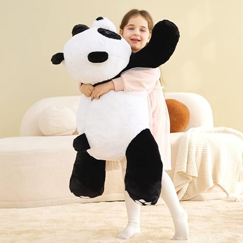 Image of IKASA Large Panda Cuddly Toy, Giant Soft Toy, Large Plush Toy, Giant Plush Toy, 78 cm, Fluffy Jumbo Plush Toys, Soft XXL XL Stuffed Toys, Cute, Gift for Children (Black, 78 cm)