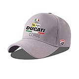 MAMON Baseball Kappe für Herren Damen, Ducati Baseball Cap, Erwachsenen Casual Reine Farbe Baseboard Baseballkappe-Grey A||54-60cm