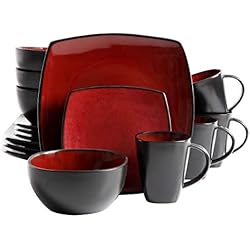 Cacerola Gibson Gibson Soho Lounge, Vajilla de 16 piezas Soho Lounge Square, rojo