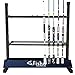 FISHN® Rutenständer für 24 Angelruten aus hochwertigem Aluminium, Rutenhalter, Angelrutenhalter - 72 x 70 x 30 cm (Schwarz)