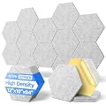20 Pack Acoustic Panels with Self Adhesive, 12" X 12" X 0.4" High Density Sound Proof Foam Panels for Walls, Soundproof Wall Panels, Hexagon Sound Absorbing Panels for Home Studio Office Decor - Gray