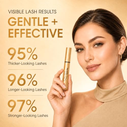 Image of Lash Serum for Eyelash Growth, Peptide Eyelash Growth Serum for Longer, Fuller & Thicker-Looking Lashes, Gentle Vegan Formula for Sensitive Eyes 6mL