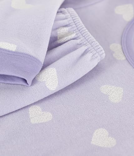 Pigiama in ciniglia con stampa a cuori bambina - 7