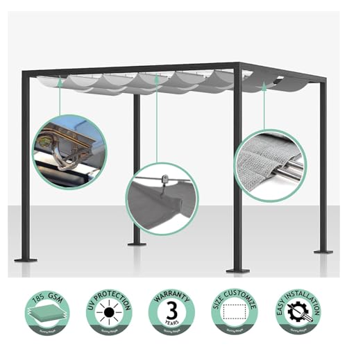 Voile d'ombrage rétractable à vagues modulable pour structure de terrasse - 5