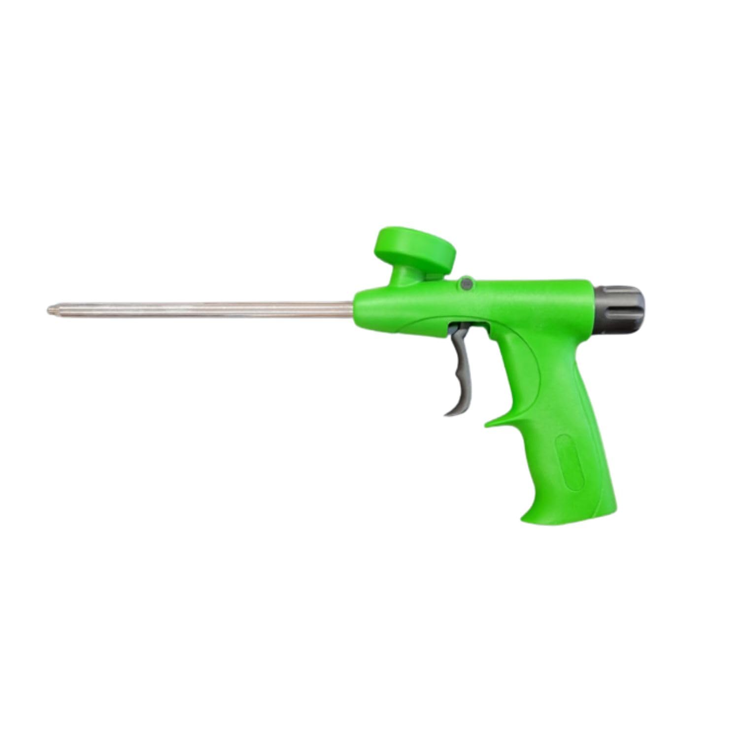Pistolet piankowy z pianki budowlanej, pistolet do pianki poliuretanowej, pistolet do pianki pistoletowej, pianka montażowa, pianka budowlana (standardowa, zielona, 10)