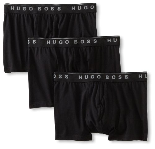 BOSS Hugo Men's 3-Pack Cotton Trunk, Black, Small