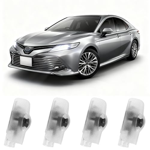 4Pcs Car Door Lights Logo Projector Compatible with Highlander-Camry-4runner-Sienna-Corolla-Tundra-Prius-Venza-Prado-Sequoia-Reiz-Previa-Alphard Model, 3D LED Car Welcome Projector Puddle Lights